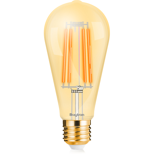 ST64-Amber E27 2200K 6W 510Lm 220V-240VAC Dimli Amber Ampul